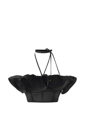 Elisabetta Franchi ruffled halterneck top - Black