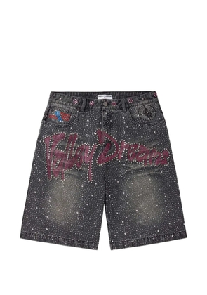 Vale Iced Out Jean embellished shorts - Black