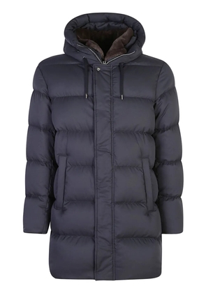 Herno logo-plaque padded jacket - Blue