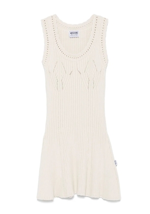 MOSCHINO JEANS ribbed-knit mini dress - Neutrals
