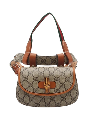 Gucci Pre-Owned 2016-2025 Mini GG Supreme Web Bamboo 1947 belt bag - Brown
