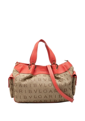 Bvlgari Pre-Owned 1990-2000 Logomania Canvas satchel - Brown