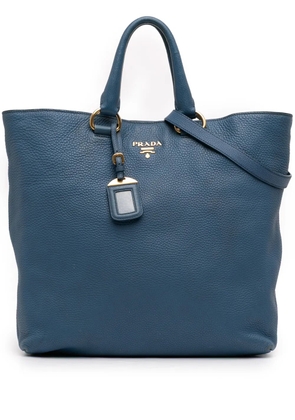 Prada Pre-Owned 2000-2025 Vitello Daino Open Convertible Tote satchel - Blue