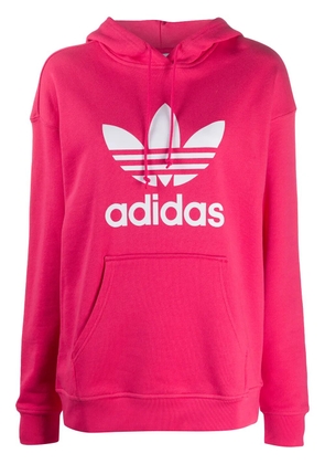 adidas logo print hoodie - Pink