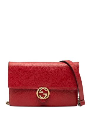 Gucci Pre-Owned 2000-2015 Leather Interlocking G Dollar Wallet on Chain crossbody bag - Red