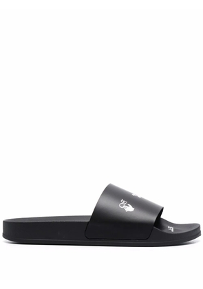 Off-White logo-print slides - Black