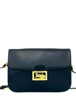 Celine Pre-Owned 20th Century Leather Logo Horse Carriage crossbody bag - Blue
