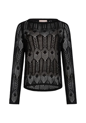 LIU JO openwork crew-neck sweater - Black