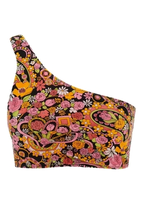 La DoubleJ floral-pattern bikini top - Black