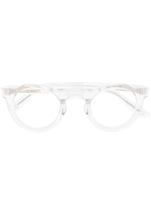 Lesca Pica tortoise round-frame glasses - White