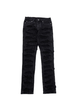 Ksubi shredded straight-leg jeans - Black