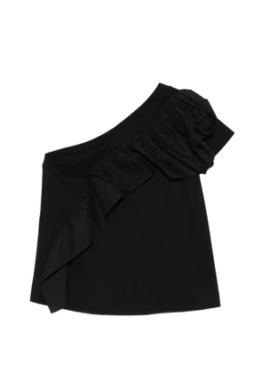 PSOPHIA ruffled one-shoulder top - Black