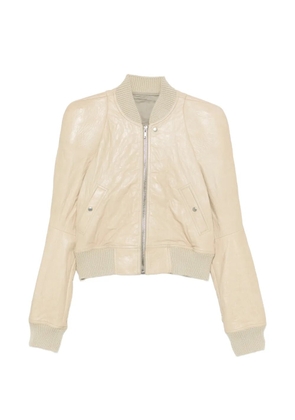 Rick Owens rib-trim bomber jacket - Neutrals
