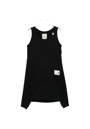 Maison MIHARA YASUHIRO logo-patch mini dress - Black