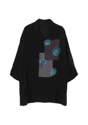 Yohji Yamamoto graphic pattern pocket shirt - Black