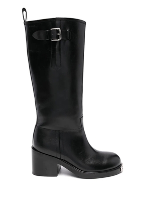 Bally 600mm logo-debossed boots - Black
