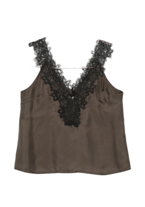 Róhe V-neck silk top - Brown