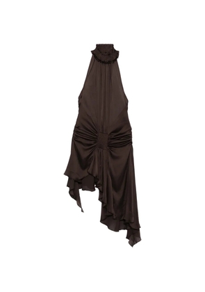 SIEDRES Toni ruffled halterneck dress - Brown