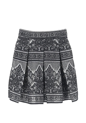 Maje pleated lace mini skirt - Black
