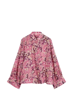 Momoni Franklin printed habutai shirt - Pink