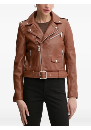 PINKO leather biker jacket - Brown
