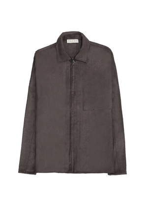 Paura zip shirt jacket - Brown