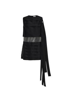 Ferragamo mini dress with lace-detail - Black