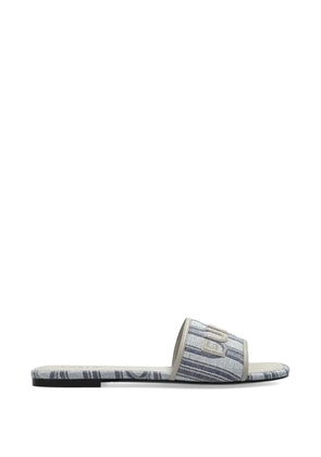 Furla logo striped flat sandals - Grey