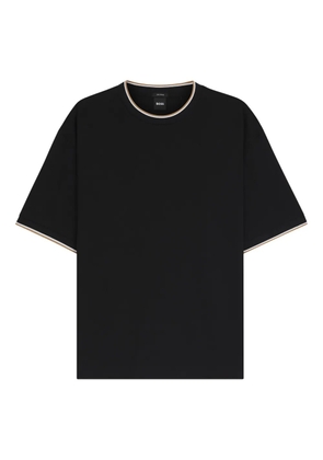 BOSS ribbed-trim T-shirt - Black
