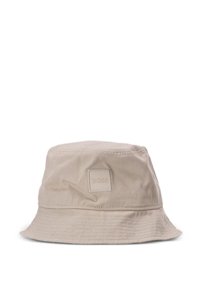BOSS logo-appliqué bucket hat - Neutrals