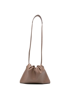 Brunello Cucinelli gathered leather shoulder bag - Brown