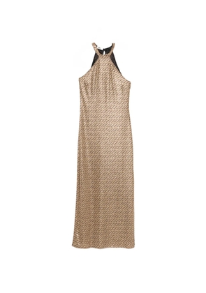 Siyu Tallis halterneck patterned maxi dress - Gold