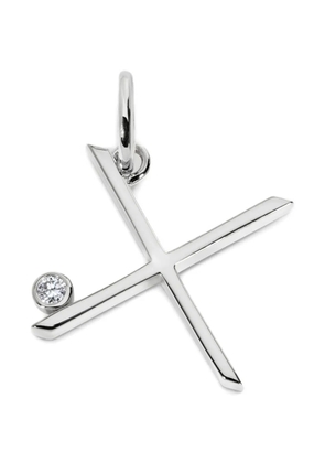 Monica Vinader Solitaire diamond initial pendant - Silver