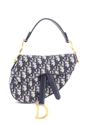 Christian Dior Pre-Owned Saddle Handbag Oblique Canvas Mini shoulder bag - Blue