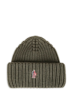 Moncler Grenoble ribbed beanie hat - Green