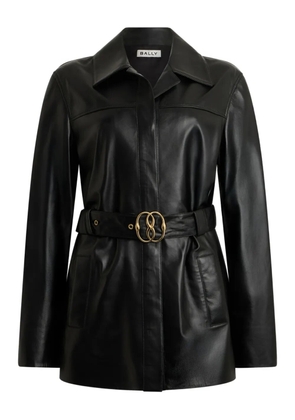Bally belted leather jacket - Black