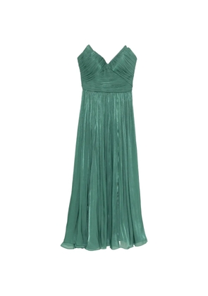 Costarellos Fayla V-neck pleated maxi dress - Green