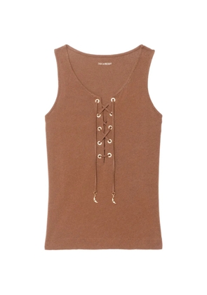Zadig&Voltaire eyelet ana lin lave top - Brown