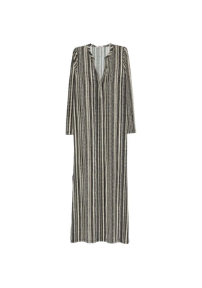 Siyu striped V-neck dress - Grey