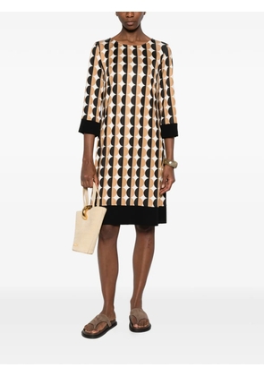 Clips geometric-print midi dress - Neutrals