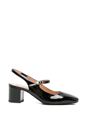 Love Moschino square-toe leather pumps - Black