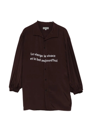 Yohji Yamamoto slogan-print shirt - Brown