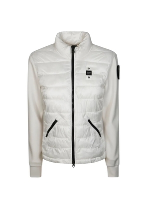 Blauer Biker zip-up quilted jacket - White