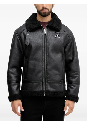 Lindbergh shearling buckle faux-leather jacket - Black