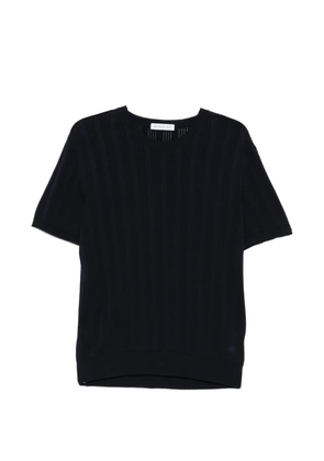 Manuel Ritz vertical stripe perforated T-shirt - Black