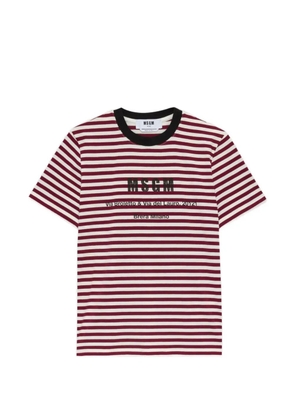 MSGM striped crew neck T-shirt - Red