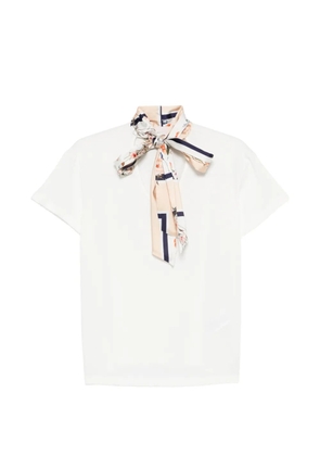 LIU JO neck-tie T-shirt - White