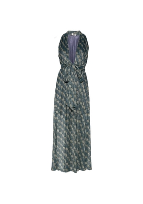 Siyu printed V-neck maxi dress - Blue