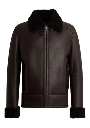 Bally shearling-trim leather jacket - Brown