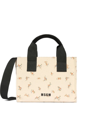 MSGM floral-print tote bag - Neutrals